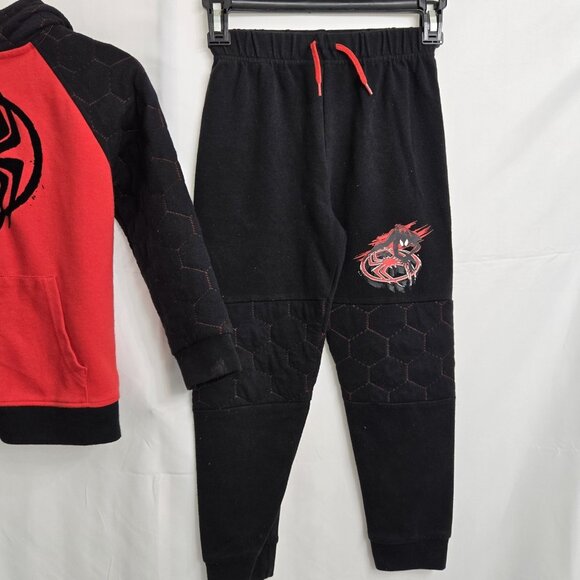 Boys Small 6-7 Marvel Spider-Man Zip up Lined Hoodie And Pants Set Miles Morales - Picture 3 of 7